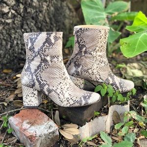 Free People faux snake skin boots